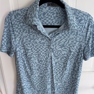G/FORE Light Blue Geometric Polo